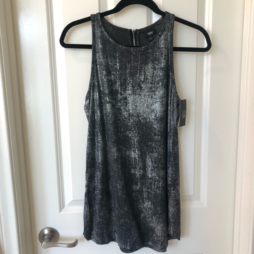 NWT Black and silver long length tank